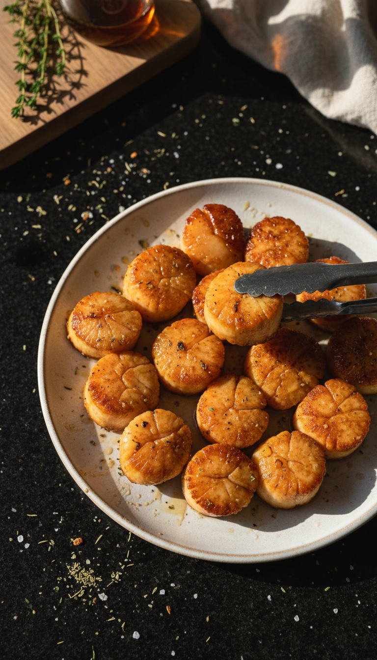 Savory Maple Glazed Seared Scallops