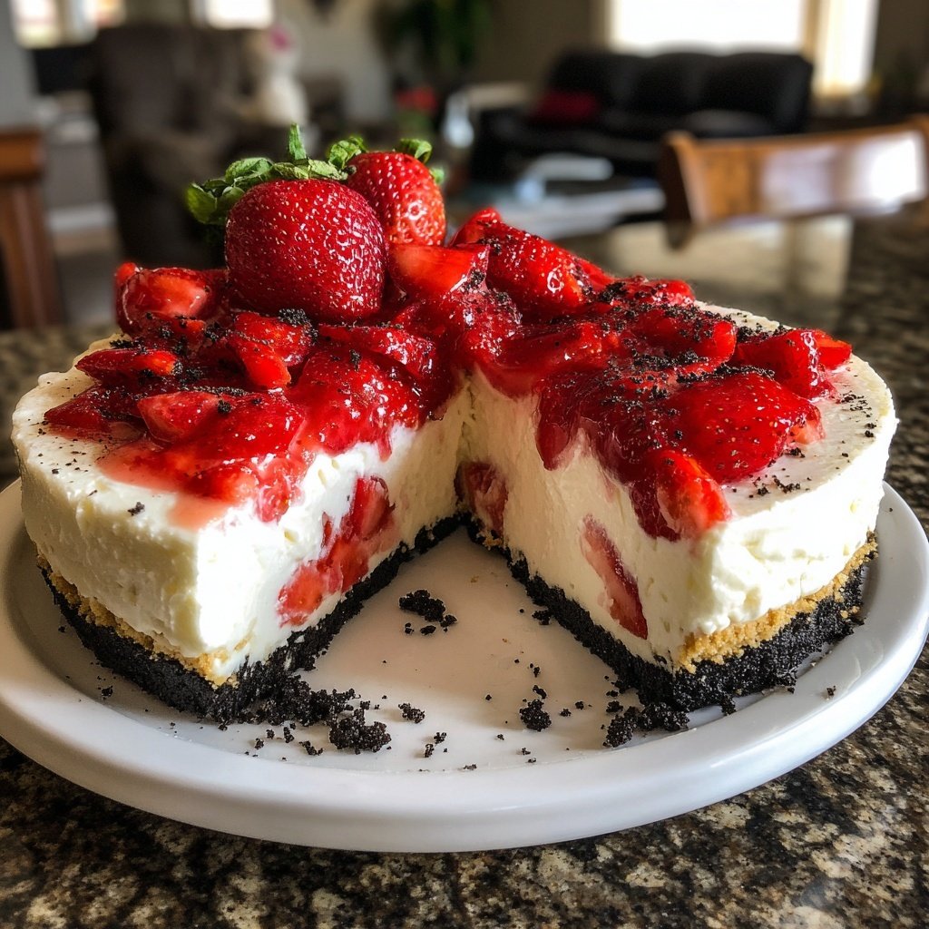 No-Bake Strawberry Cheesecake