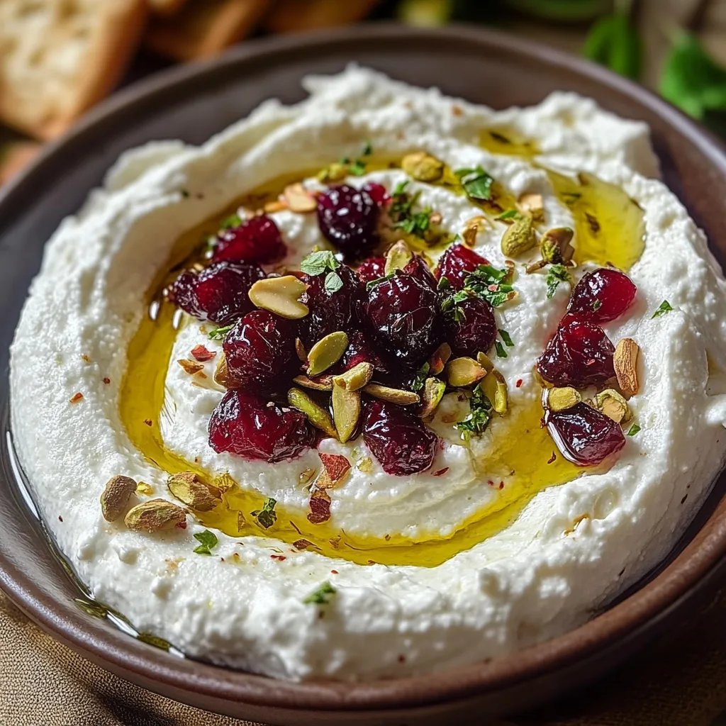 Whipped Feta Dip with Honey, Pistachios, and Cranberries
