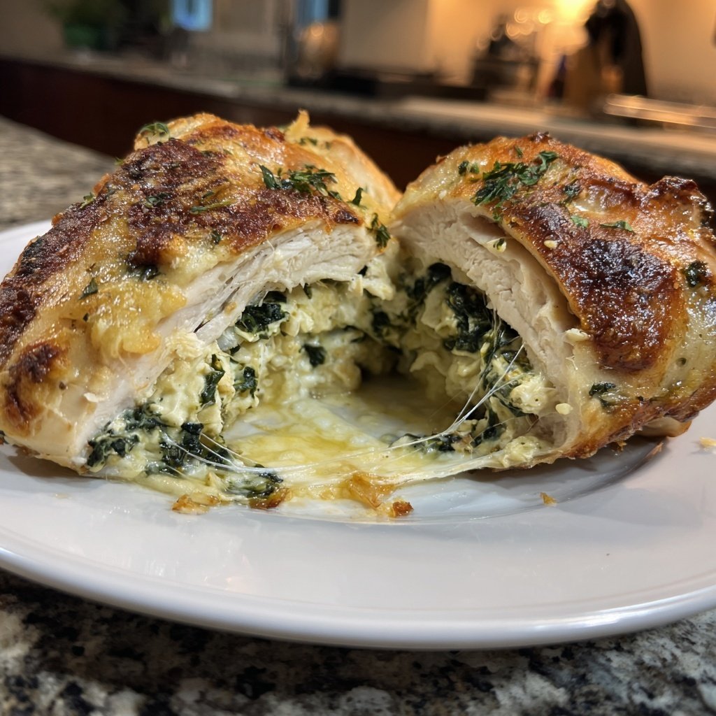 Spinach Artichoke Stuffed Chicken