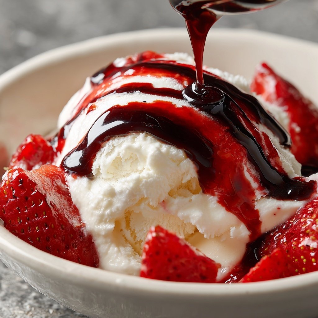 Strawberry Balsamic Glaze for Vanilla Ice Cream​
