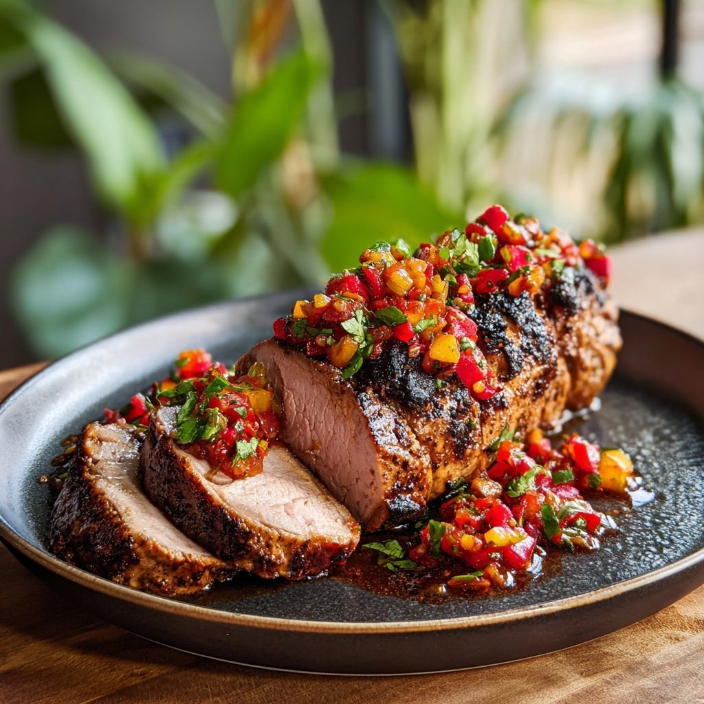 Pork Tenderloin Three-Berry Salsa