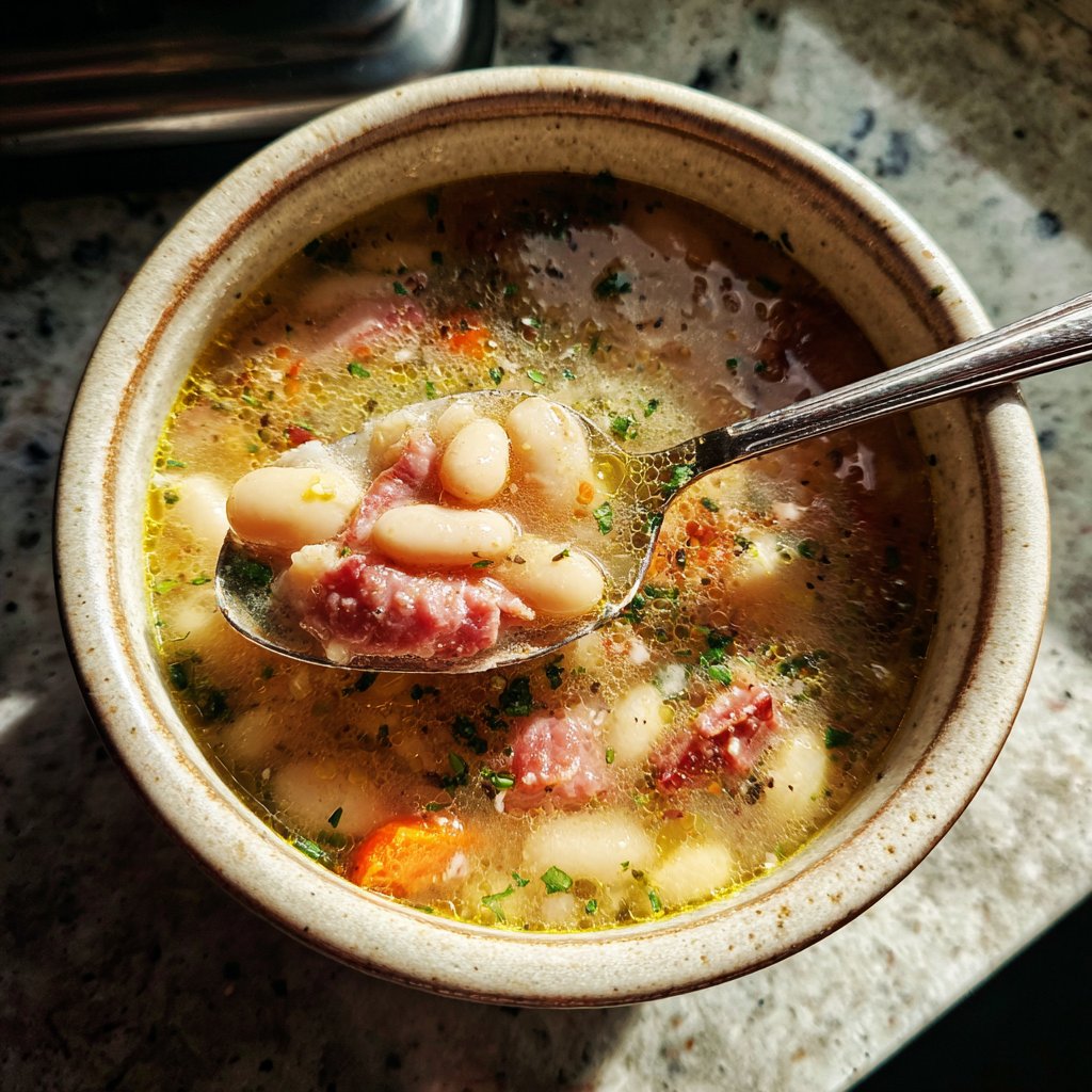Ham and Bean Soup with Butter Drizzle