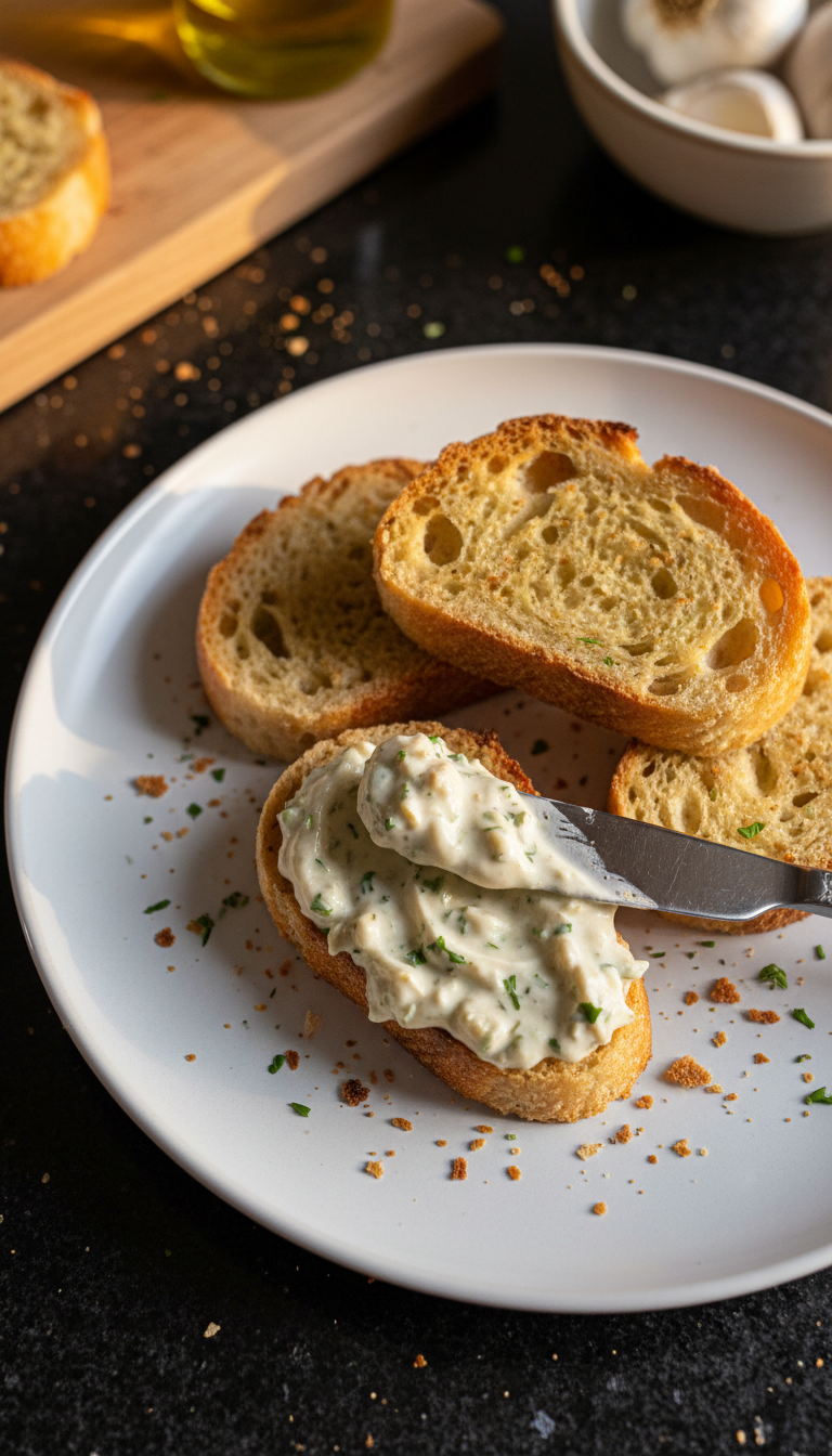 Roasted Garlic Aioli Crostini