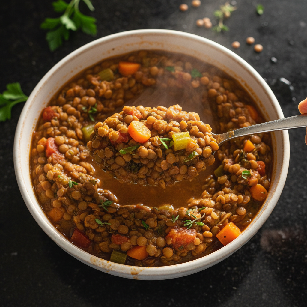 Hearty Lentil Soup for Two