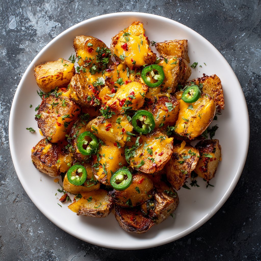 Spicy Loaded Airfryer Potatoes