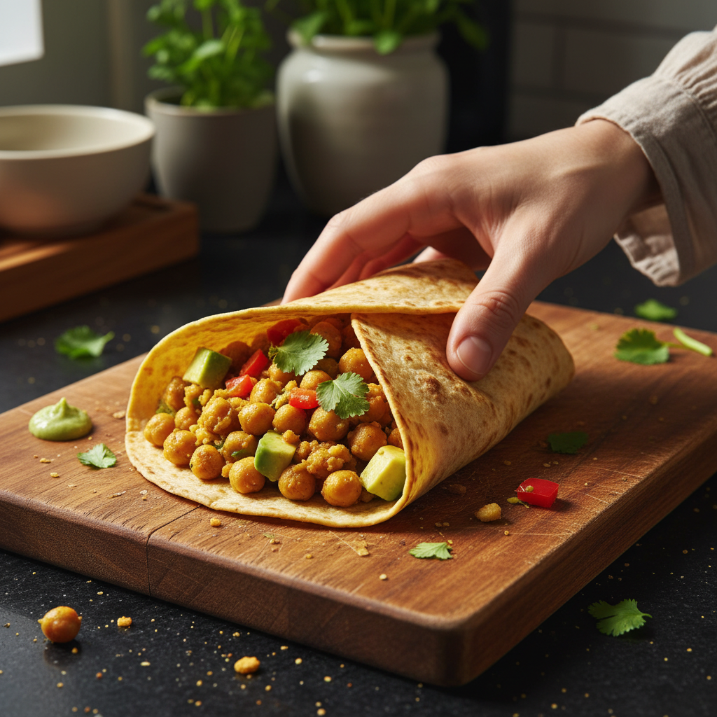 Curried Chickpea Salad Wrap