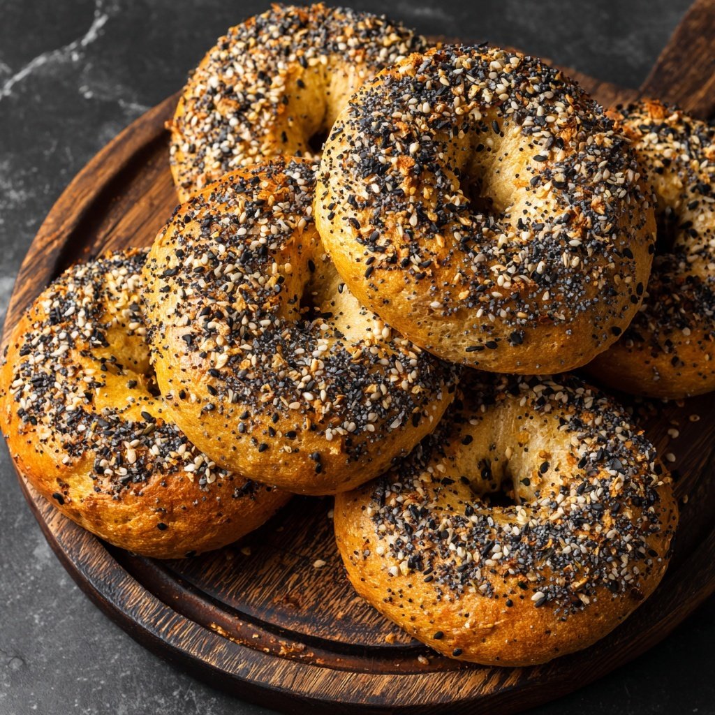 Protein Bagels with Everything Seasoning Mix