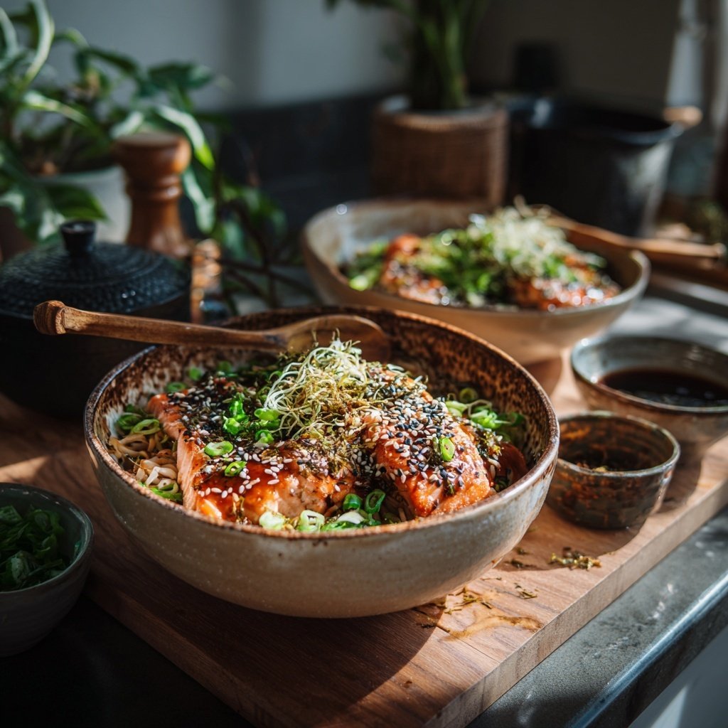 Sesame Soy Salmon Bowls