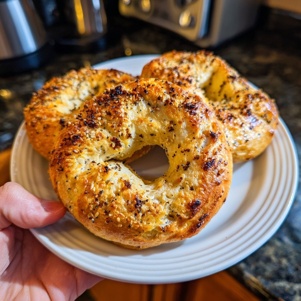 Protein Bagels with Coffee Espresso Powder