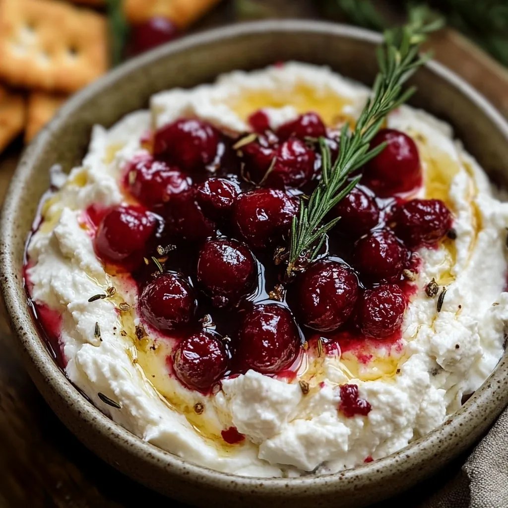 Easy Cranberry Whipped Feta Dip with Crackers