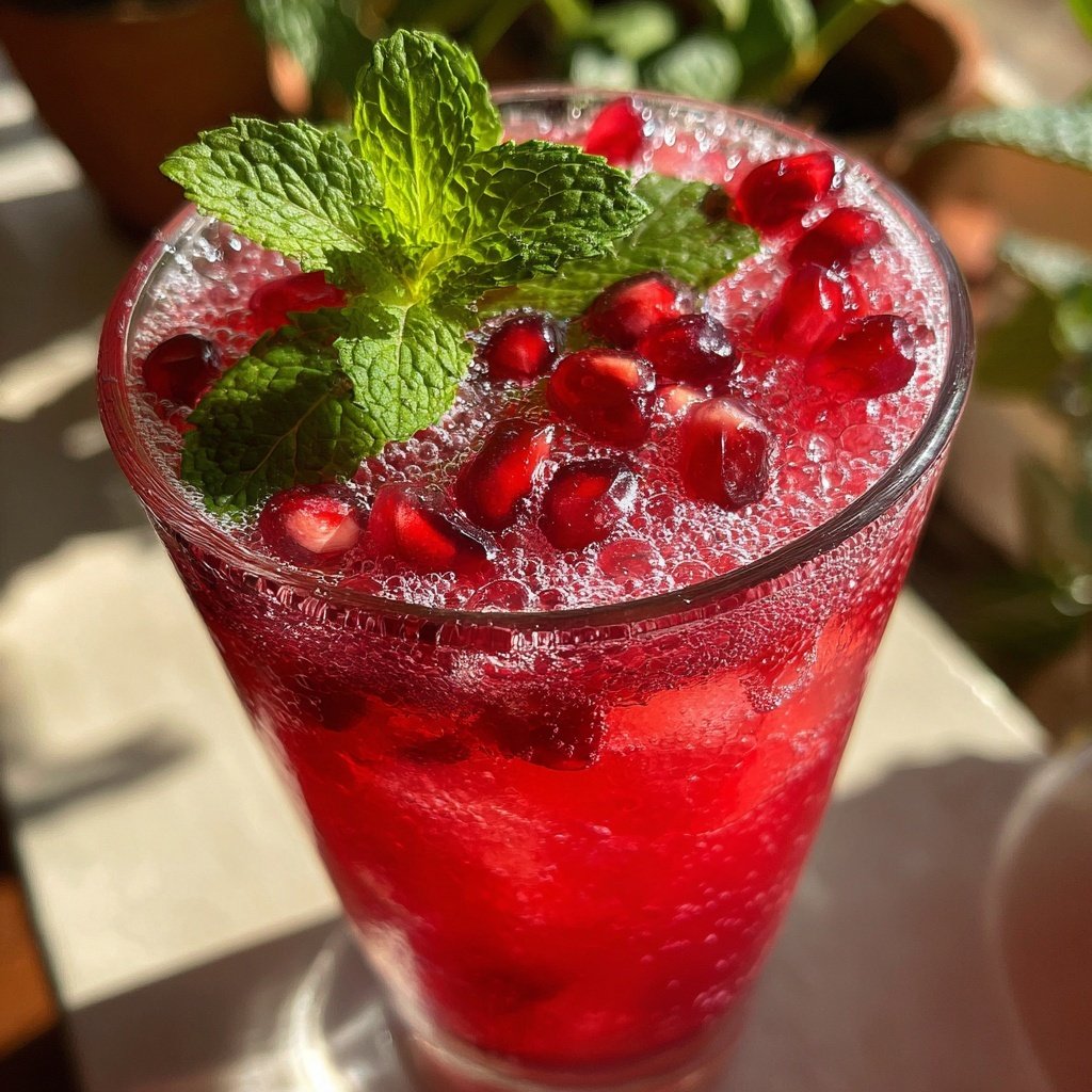 Pomegranate Gin Fizz Cocktail
