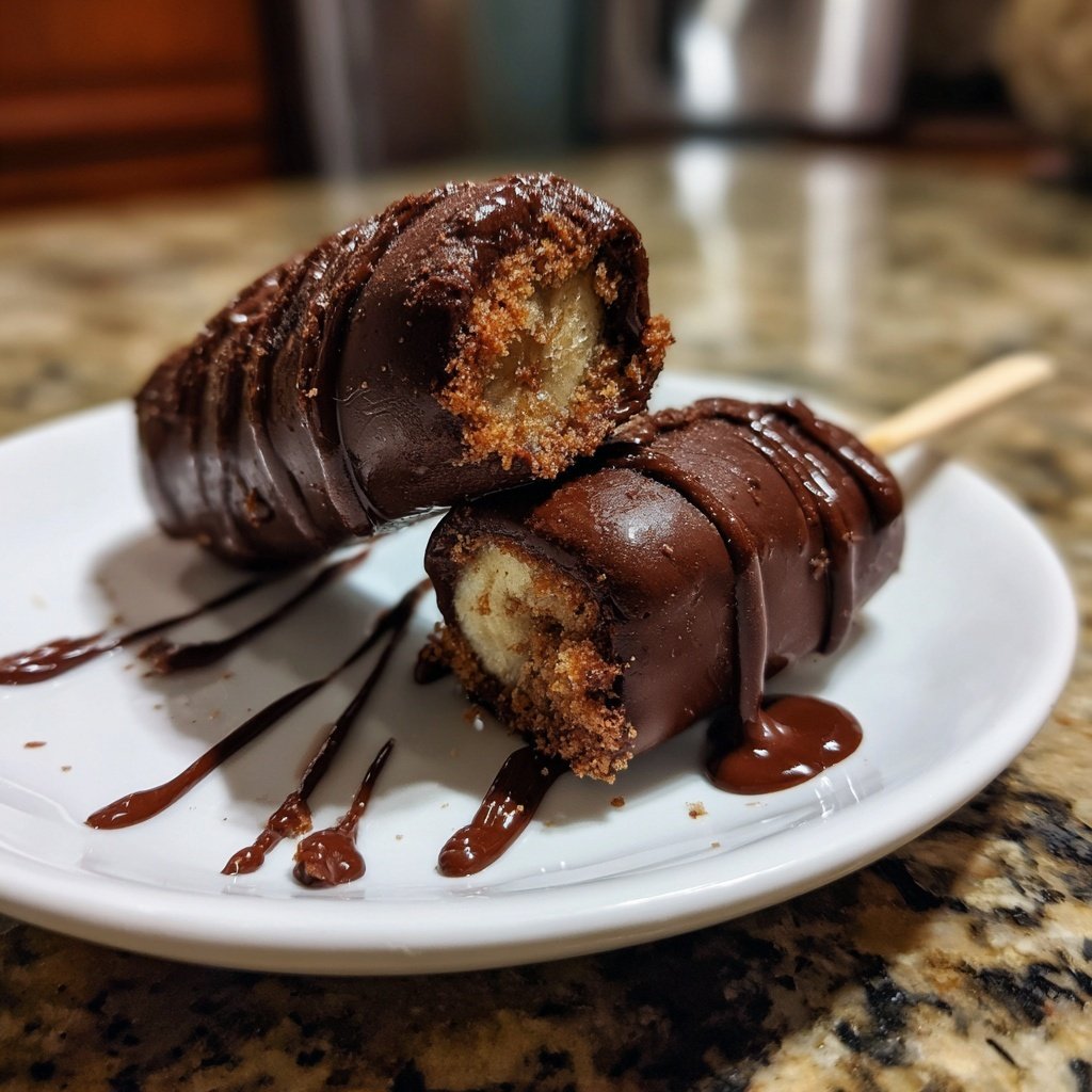 Frozen Chocolate Banana Pops