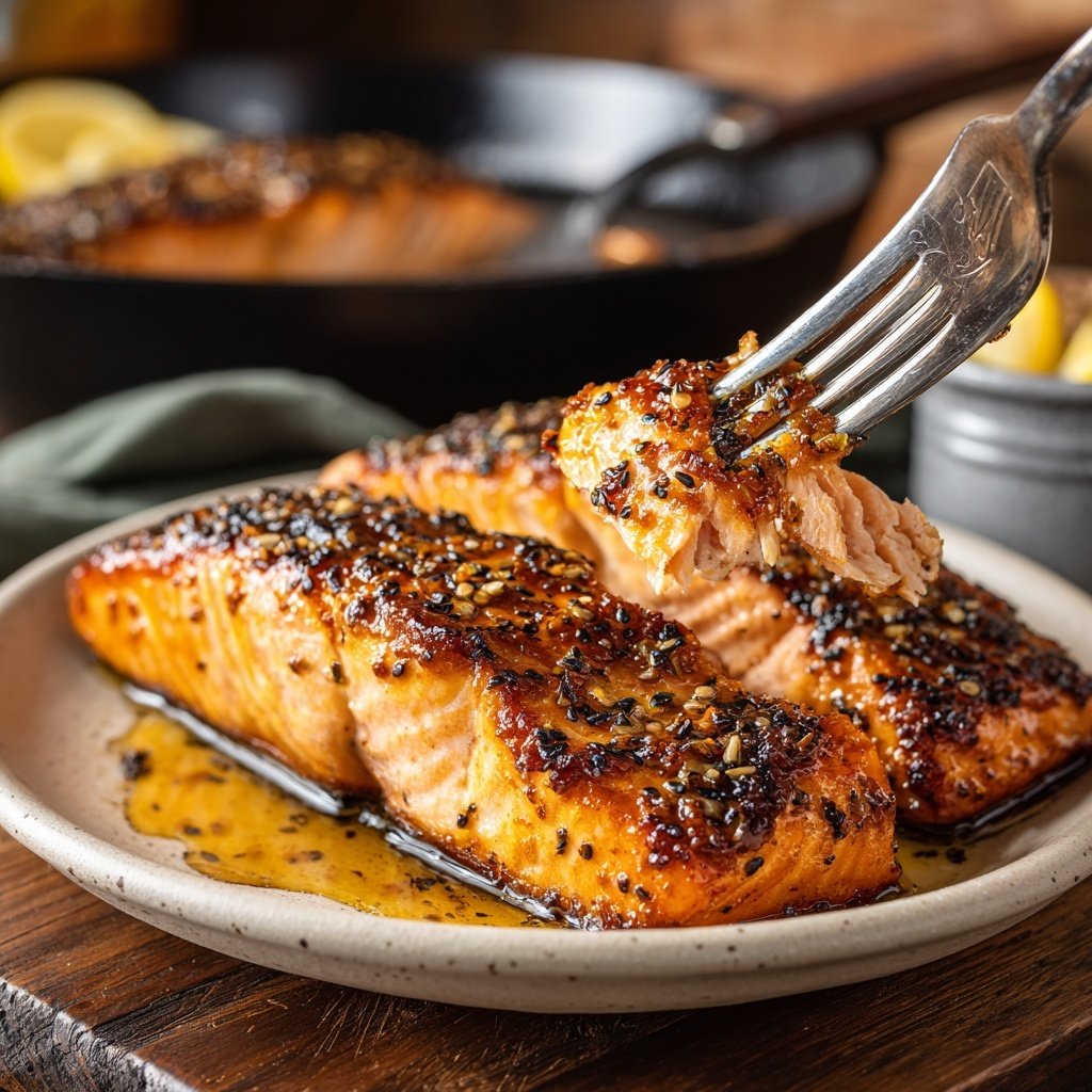 Maple Mustard Glazed Salmon Fillets