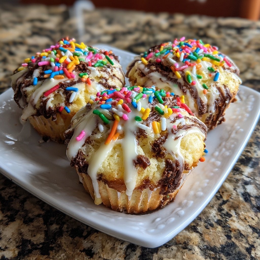 Marble Cupcakes with Sprinkles