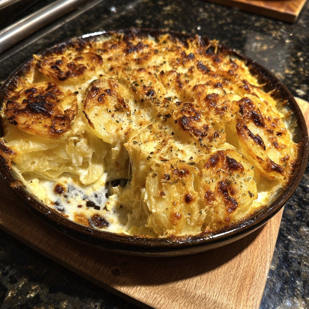 Caramelized Leek Potato Gratin