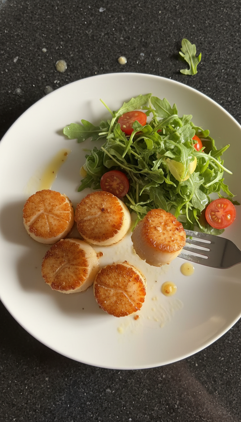 Seared Scallops with Arugula Salad