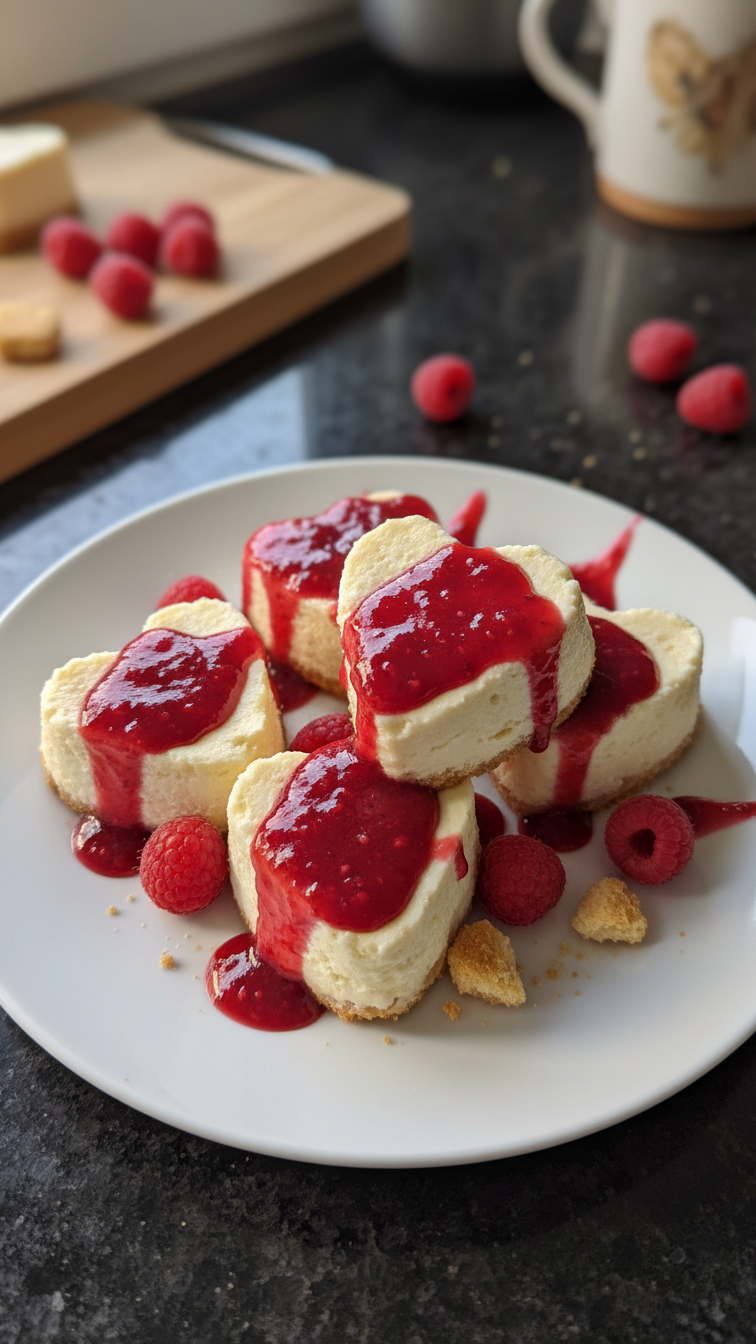 Raspberry Cheesecake Heart Cups
