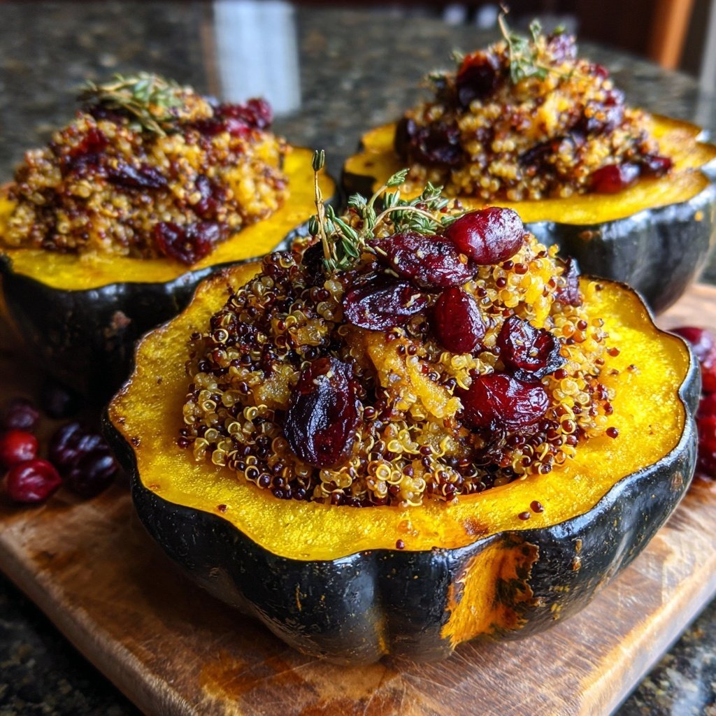 Stuffed Acorn Squash Quinoa Cranberries