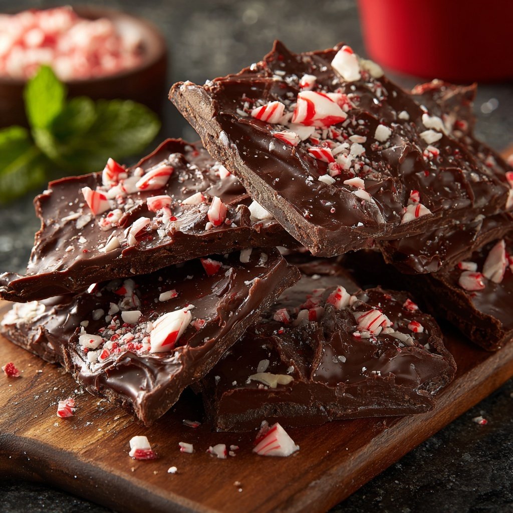 Dark Chocolate Peppermint Bark Brittle