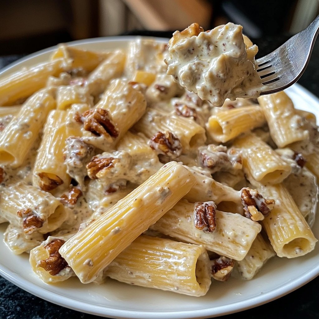 Pasta in Creamy Gorgonzola Walnut Sauce